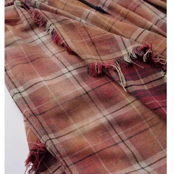 NWT R13 Overlay Deconstructed Pants Bleached Red / Ecru Plaid - Picture 10 of 16